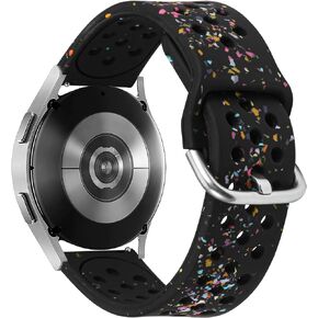 W-RARA 20mm Sport Band Compatible with Samsung Galaxy Watch 6 5 4 40mm 44mm, Galaxy Watch 5 Pro 45mm/Watch 6 4 Classic Band/Active 2, Recycled Plastic Soft Silicone Breathable Strap for Women Men