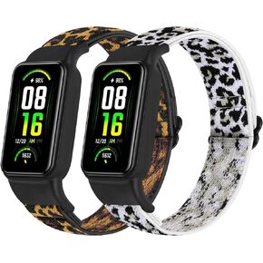 Solo Loop Elastic Nylon Bands Only Compatible with Amazfit Band 7 Straps,Soft Adjustable Stretchy Sport Replacement Strap for Amazfit Band 7 for Men Women