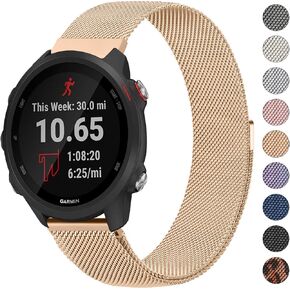 Meliya for Garmin Forerunner 245 Band Forerunner 55 Band، 20 مم سوار بديل معدني من الفولاذ المقاوم للصدأ لساعة Galaxy Watch 6/5/4 Forerunner 165 Forerunner 158 Vivoactive 3 Vivoactive 5 Band in Kuwait
