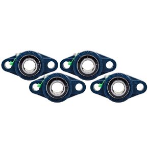 Jeremywell UCFL201-8 Pillow Block Bearing (4 Pack), 1/2 inch Bore, 2-Bolt Flange Mounted, Solid Base, Self-Alignment