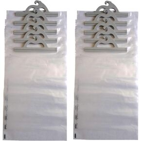 Hanging Storage Bags, 10-pack of 14 x 21-inch Clear Plastic Bags for Classroom, Library, and Pharmacy Use
