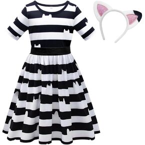 Rainbow Costumes dress for Girls, Halloween Outfit Birthday Costumes with Headband Christmas party Dress Up 3-8Y