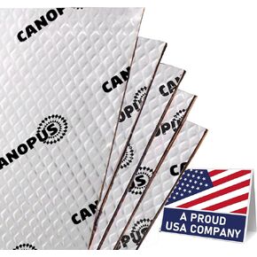 CANOPUS Sound Deadening Mat for Cars, 50 mil 5 sqft, Pack of 5 Sheets, Butyl Sound Deadener Mat, Audio Car Sound Dampening Material for Car Trunk, Door, Floor and Ceiling, Silver