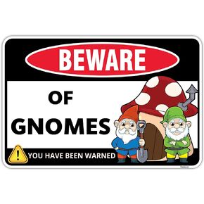 Venicor Gnome Sign Decor - 8 x 12 Inches - Aluminum - Funny Gnome Gifts for Women - Gnome Decorations for Home Stuff