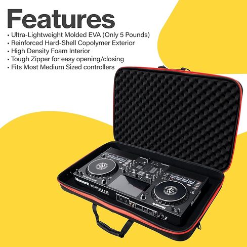 حقيبة خفيفة الوزن ذات هيكل صلب متوافقة مع وحدات تحكم DJ Pioneer DDJ-RX SX3 وS1 وNumark Mixstream Pro وأجهزة تحكم DJ ذات الحجم المماثل in Kuwait