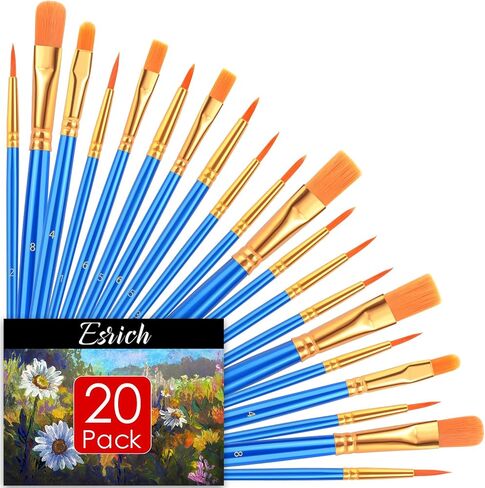ESRICH 100PCS Paint Brushes, Paint Brush for Acrylic Painting in Saudi Arabia