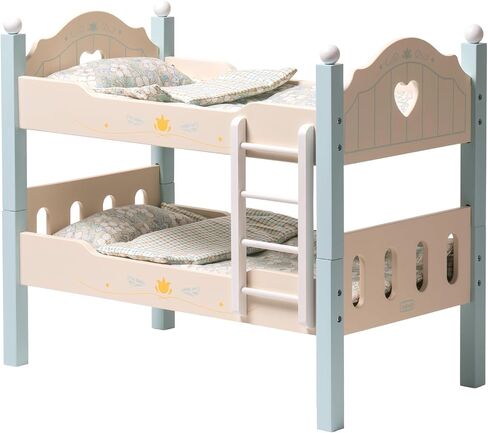 ROBUD Toys Doll Bunk Bed Set - Wooden Play Baby Doll Crib with Ladders and Accessories for 18 Inch Dolls (2 Beds, Fits American Girls) in Saudi Arabia