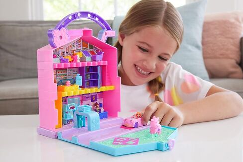 Polly Pocket Pollyville Fresh Market Dolls & Playset, Food Toy with 2 Micro Dolls, 12 Accessories Include Toy Car & Pet in Saudi Arabia