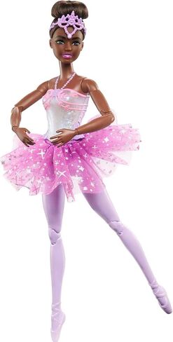 Barbie Dreamtopia Twinkle Lights Ballerina Doll with Blonde Hair & Light-Up Feature Wearing Royal Headband & Pink Tutu in Saudi Arabia