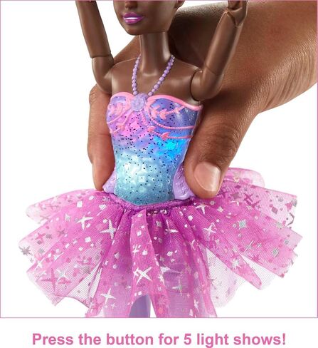 Barbie Dreamtopia Twinkle Lights Ballerina Doll with Blonde Hair & Light-Up Feature Wearing Royal Headband & Pink Tutu in Saudi Arabia