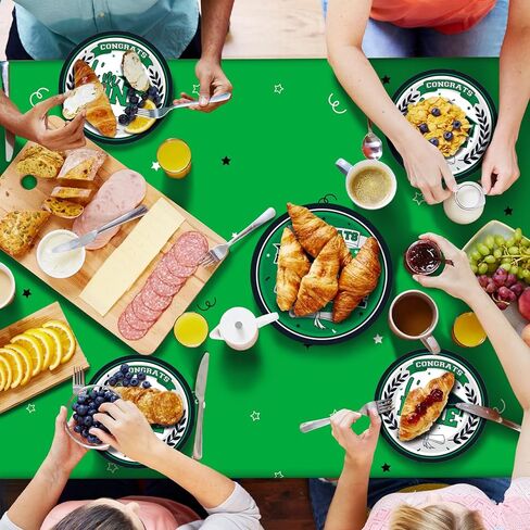 MOORAY Graduation Party Plates and Napkins 2024 Graduation Party Supplies Green Disposable Paper Plates Luncheon Napkins Cocktail Napkins for Congrats Grad Party Decorations, Serve 50 in Kuwait