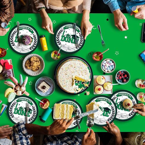 MOORAY Graduation Party Plates and Napkins 2024 Graduation Party Supplies Green Disposable Paper Plates Luncheon Napkins Cocktail Napkins for Congrats Grad Party Decorations, Serve 50 in Kuwait