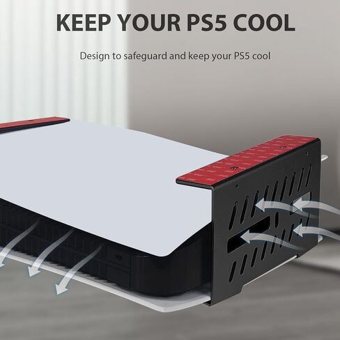 Under Desk Mount for PS5/PS5 Slim, Aluminum Under Shelf/Desk Mount Holder for PS5/PS5 Slim Digital Edition, NOT Compatible with PS5/PS5 Slim Disc Version (Black) in Saudi Arabia