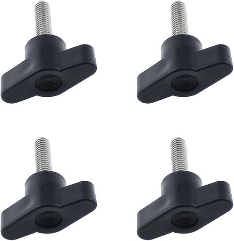 4PCS 304 Stainless Steel Z Type Handle M6 Thumb Screw Plastic Head Mechanical Handle Bolt T-Shaped Wing Adjustable Knob Thumb Screw Thread Length: 20mm/0.75inch (Black) in Saudi Arabia