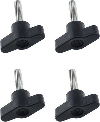 4PCS 304 Stainless Steel Z Type Handle M6 Thumb Screw Plastic Head Mechanical Handle Bolt T-Shaped Wing Adjustable Knob Thumb Screw Thread Length: 20mm/0.75inch (Black) in Saudi Arabia