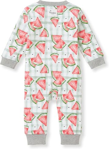 Burt's Bees Baby Baby Girls Pajamas, Sleep and Play Loose Fit, 100% Organic Cotton, Soft One-piece PJs, Diagonal Zip Up Romper Newborn Essentials with Interior Zipper Guard in sizes NB to 6-9 Months in Saudi Arabia