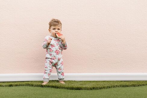 Burt's Bees Baby Baby Girls Pajamas, Sleep and Play Loose Fit, 100% Organic Cotton, Soft One-piece PJs, Diagonal Zip Up Romper Newborn Essentials with Interior Zipper Guard in sizes NB to 6-9 Months in Saudi Arabia