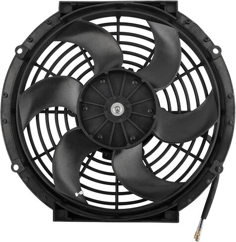 10" inch Slim Fan Push Electric Radiator Cooling 12V 80W High Performance Mount Universal Kit Black Heavy Duty Wide Curved 6 Blades in Saudi Arabia