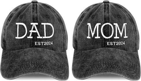New Mom and Dad Hats Est 2024 Pregnancy Announcement New Parents Gifts for Couples Pregnancy Gifts for Expecting Mom Christmas Birthday First Fathers Ideas in Saudi Arabia