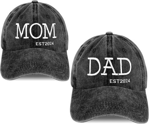 New Mom and Dad Hats Est 2024 Pregnancy Announcement New Parents Gifts for Couples Pregnancy Gifts for Expecting Mom Christmas Birthday First Fathers Ideas in Saudi Arabia
