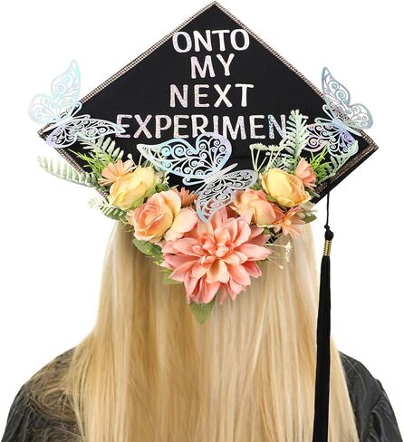 قبعة تخرج سوداء على شكل زهرة - قبعات تخرج على شكل زهرة لتزيين قبعة التخرج في المدرسة الثانوية والكلية in Kuwait