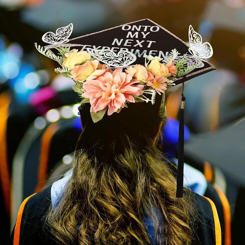قبعة تخرج سوداء على شكل زهرة - قبعات تخرج على شكل زهرة لتزيين قبعة التخرج في المدرسة الثانوية والكلية in Kuwait
