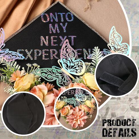 قبعة تخرج سوداء على شكل زهرة - قبعات تخرج على شكل زهرة لتزيين قبعة التخرج في المدرسة الثانوية والكلية in Kuwait