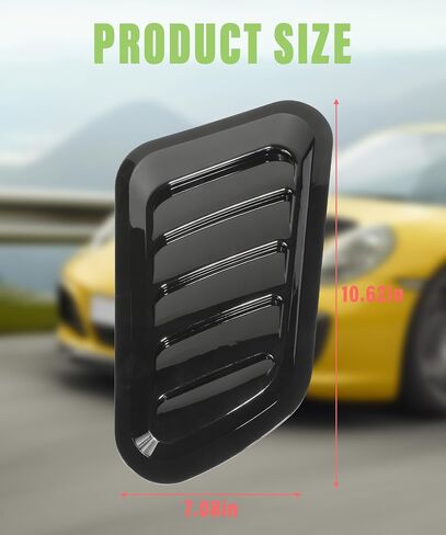 2PCS Car Bonnet Vents,Automotive Exterior Accessories,Car Sticker Car Exterior Decorative Air Flow Intake Bonnet Vent Hood Cover,Car Accessories Universal Hood Air Vents (Black) in Saudi Arabia