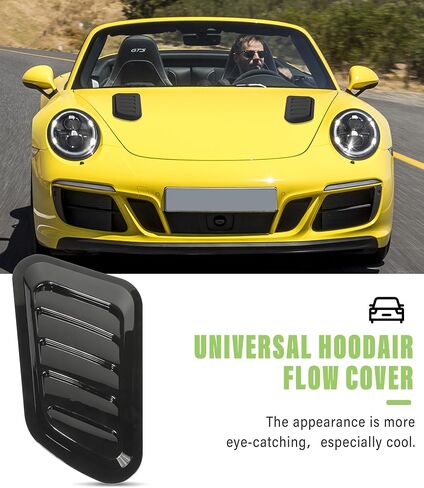 2PCS Car Bonnet Vents,Automotive Exterior Accessories,Car Sticker Car Exterior Decorative Air Flow Intake Bonnet Vent Hood Cover,Car Accessories Universal Hood Air Vents (Black) in Saudi Arabia