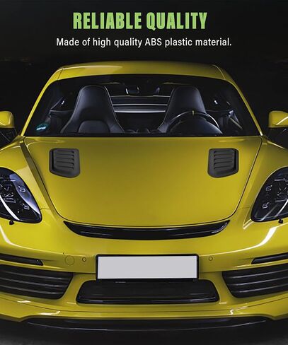 2PCS Car Bonnet Vents,Automotive Exterior Accessories,Car Sticker Car Exterior Decorative Air Flow Intake Bonnet Vent Hood Cover,Car Accessories Universal Hood Air Vents (Black) in Saudi Arabia