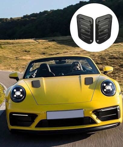 2PCS Car Bonnet Vents,Automotive Exterior Accessories,Car Sticker Car Exterior Decorative Air Flow Intake Bonnet Vent Hood Cover,Car Accessories Universal Hood Air Vents (Black) in Saudi Arabia