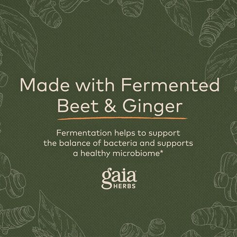 Gaia Herbs Ginger-Beet Postbiotic - مكمل لدعم صحة الأمعاء والقلب - مصنوع من البنجر والزنجبيل العضوي المخمر - خالي من منتجات الألبان وفول الصويا والغلوتين - 60 كبسولة نباتية (30 حصة) in Saudi Arabia