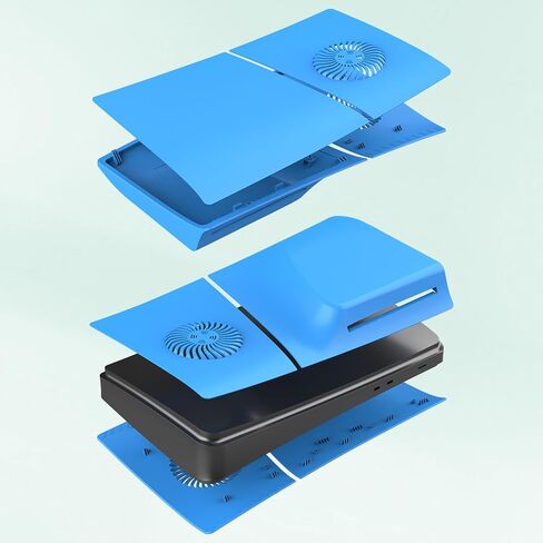 Slim Disc Edition Cover Plates with Cooling Vents for New PS5 Slim Console, Shell Panels for Playstation 5 Slim Accessories Protective Replacement Faceplate (Starlight Blue) in Kuwait