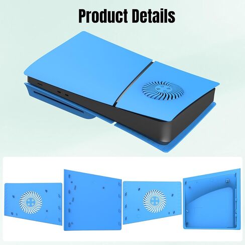 Slim Disc Edition Cover Plates with Cooling Vents for New PS5 Slim Console, Shell Panels for Playstation 5 Slim Accessories Protective Replacement Faceplate (Starlight Blue) in Kuwait