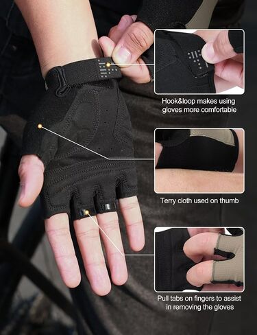 INBIKE Cycling Gloves for Men Women, Shock-Absorbing Pad Half Finger Road Bike Gloves, Breathable Biking Gloves, Anti-Slip Fingerless Bicycle Gloves in Saudi Arabia