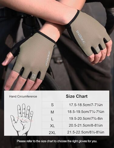 INBIKE Cycling Gloves for Men Women, Shock-Absorbing Pad Half Finger Road Bike Gloves, Breathable Biking Gloves, Anti-Slip Fingerless Bicycle Gloves in Saudi Arabia
