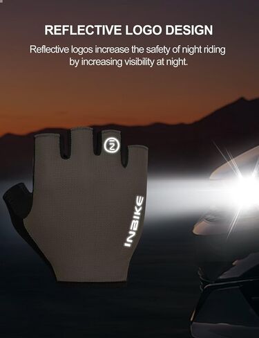 INBIKE Cycling Gloves for Men Women, Shock-Absorbing Pad Half Finger Road Bike Gloves, Breathable Biking Gloves, Anti-Slip Fingerless Bicycle Gloves in Saudi Arabia