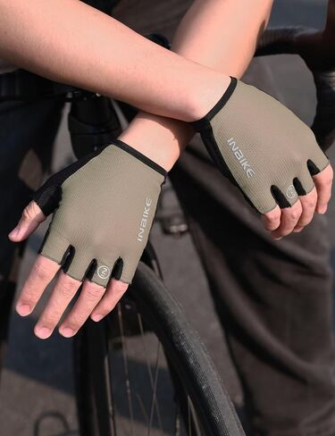 INBIKE Cycling Gloves for Men Women, Shock-Absorbing Pad Half Finger Road Bike Gloves, Breathable Biking Gloves, Anti-Slip Fingerless Bicycle Gloves in Saudi Arabia