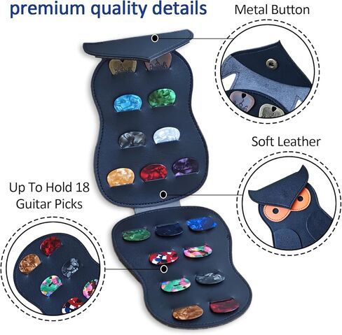 18 حزمة من أعواد الجيتار مع حامل، تتضمن 0.5،0.7،0.8،1.0 مم، مجموعة متنوعة من ريش السيلولويد الملونة وأعواد جيتار كوبر البرونزية للباس، القيثارة، الجيتار الكهربائي الصوتي in Kuwait