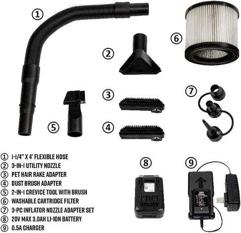 مجموعة أدوات Armor All Cordless 20V Utility Vac 2-Tool، برتقالي؛ أسود in Saudi Arabia