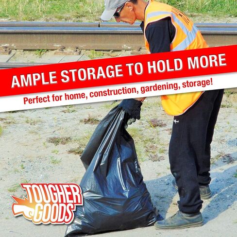 95 Gallon Heavy Duty Black Garbage Can Liner for Trash, Storage, Yard Waste, Commercial Use Industrial Grade Bags with 30" Rubber Bands in Saudi Arabia