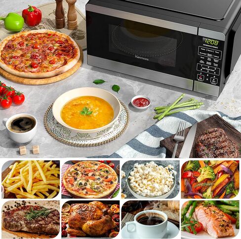 Kenmore KMCMWP11S2-10 Countertop Microwave 6 Auto-Preset Menus, Child Lock, Defrost & Express Cooking Features, 1.1 Cu Ft, Stainless Steel 1000W in Saudi Arabia
