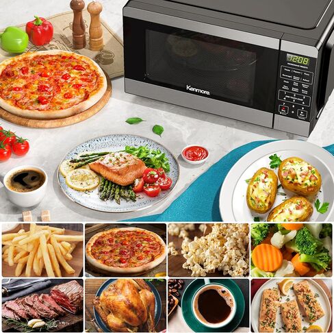 Kenmore KMCMWP11S2-10 Countertop Microwave 6 Auto-Preset Menus, Child Lock, Defrost & Express Cooking Features, 1.1 Cu Ft, Stainless Steel 1000W in Saudi Arabia