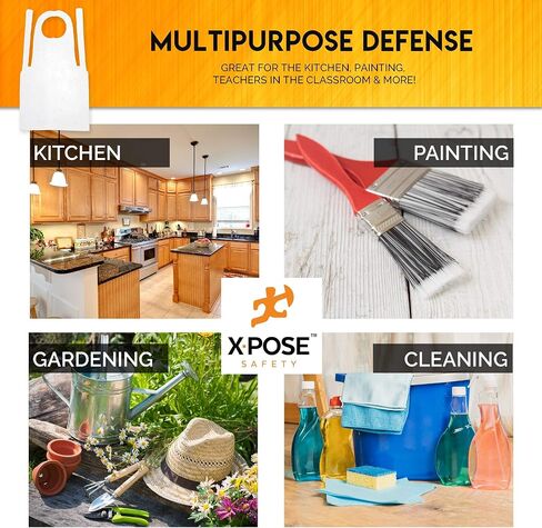 Xpose Safety 100 Blue Plastic Disposable Aprons for Cooking & more Individually Packaged, Durable 1 Mil Waterproof Polyethylene 24" x 48" in Kuwait