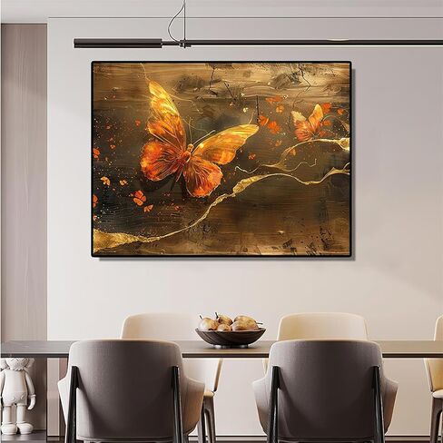 Butterfly Crystal Wall Art Butterfly Modern Crystal Porcelain Paintng Butterfly Decorative Painting Poster 12 * 16 Inches in Kuwait