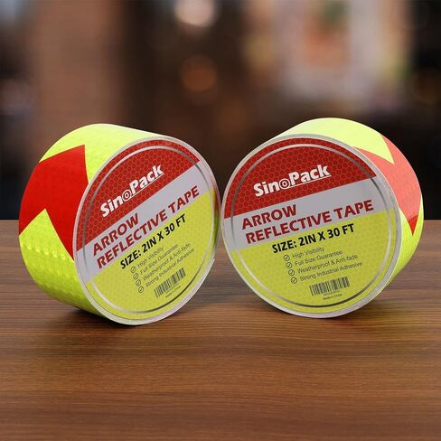 DOT-C2 شريط عاكس 2 حزمة 2 بوصة × 60 قدم الطول الإجمالي أحمر أبيض شريط عاكس في الهواء الطلق مقاوم للماء شريط عاكس لاصق قوي للمقطورة، في الهواء الطلق، السيارات والشاحنات in Kuwait