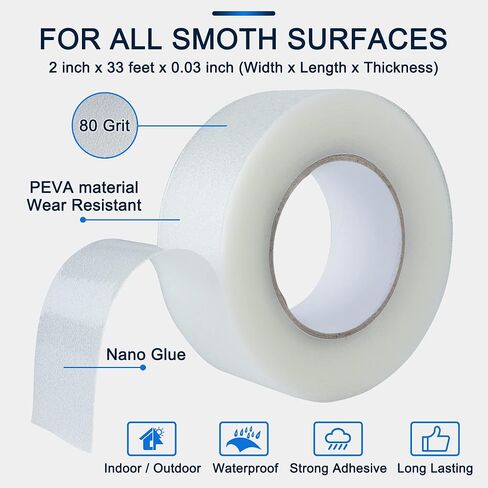 Anti Slip Transparent Anti Slip Tape, 2 inch by 33 feet, Non-Slip Traction Grip Tape to Tubs, Boats, Stairs, Clear, Soft, Comfortable for Bare feet in Saudi Arabia