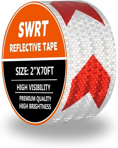 DOT-C2 Reflective Tape 2 Inch x 30 Feet Red White Reflective Tape Outdoor Waterproof Conspicuity Strong Adhesive Reflector Tape Warning Safety Reflective Tape for Vehicles Trailers Boats Signs in Saudi Arabia