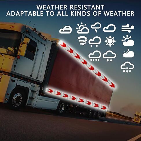 DOT-C2 Reflective Tape 2 Inch x 30 Feet Red White Reflective Tape Outdoor Waterproof Conspicuity Strong Adhesive Reflector Tape Warning Safety Reflective Tape for Vehicles Trailers Boats Signs in Saudi Arabia