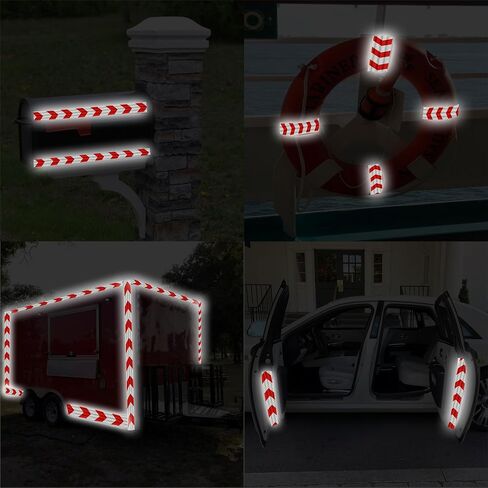 DOT-C2 Reflective Tape 2 Inch x 30 Feet Red White Reflective Tape Outdoor Waterproof Conspicuity Strong Adhesive Reflector Tape Warning Safety Reflective Tape for Vehicles Trailers Boats Signs in Saudi Arabia